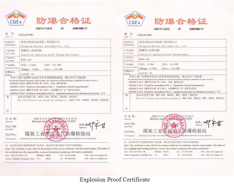 Explosion Certificate Explosion Certificate